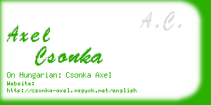 axel csonka business card
